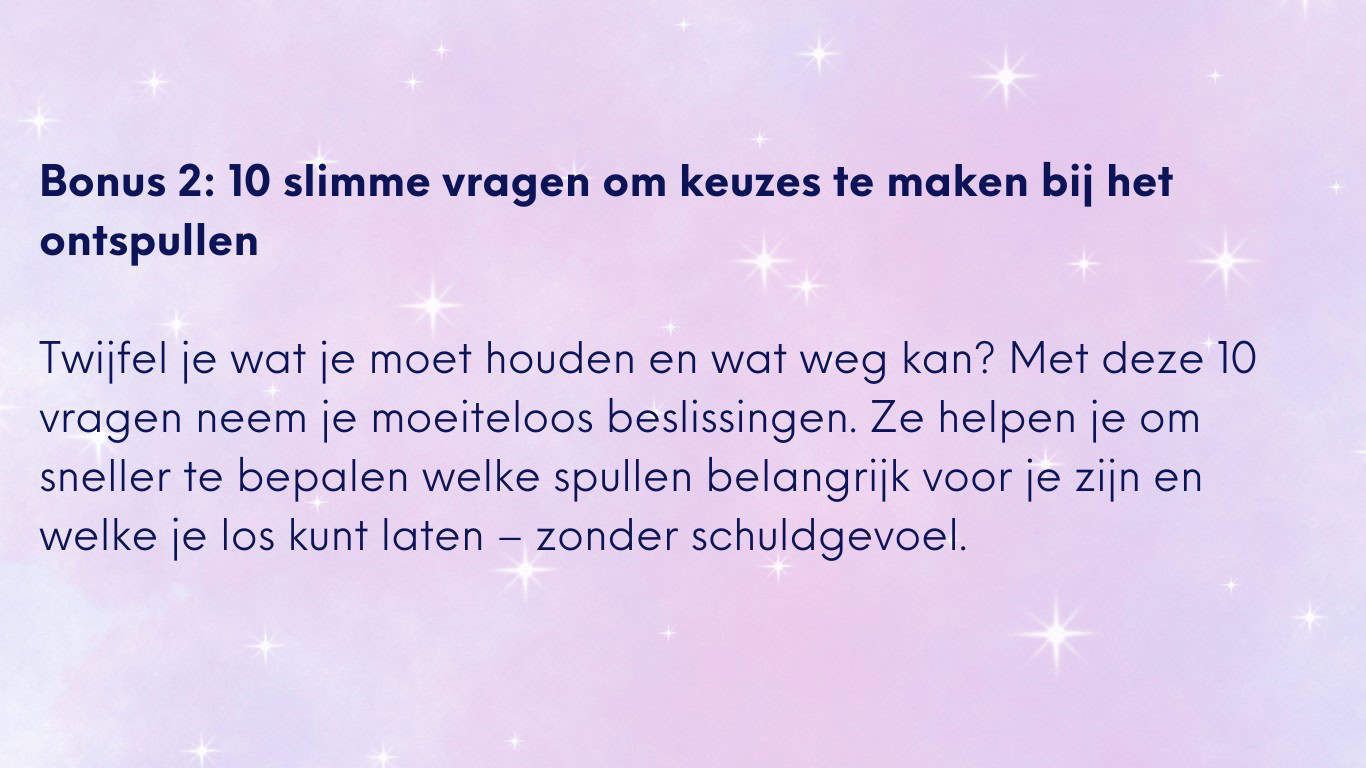 opruimen zonder stress