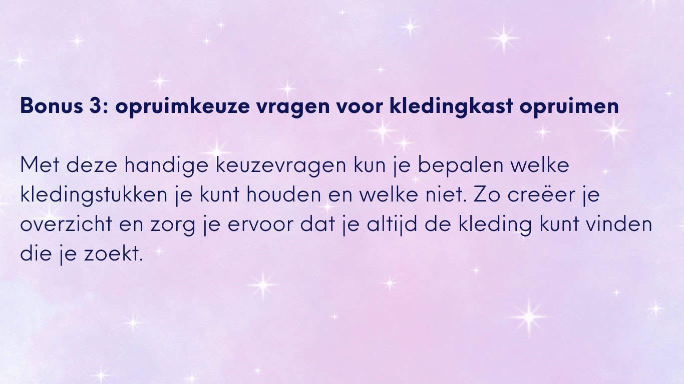 opruimen zonder stress