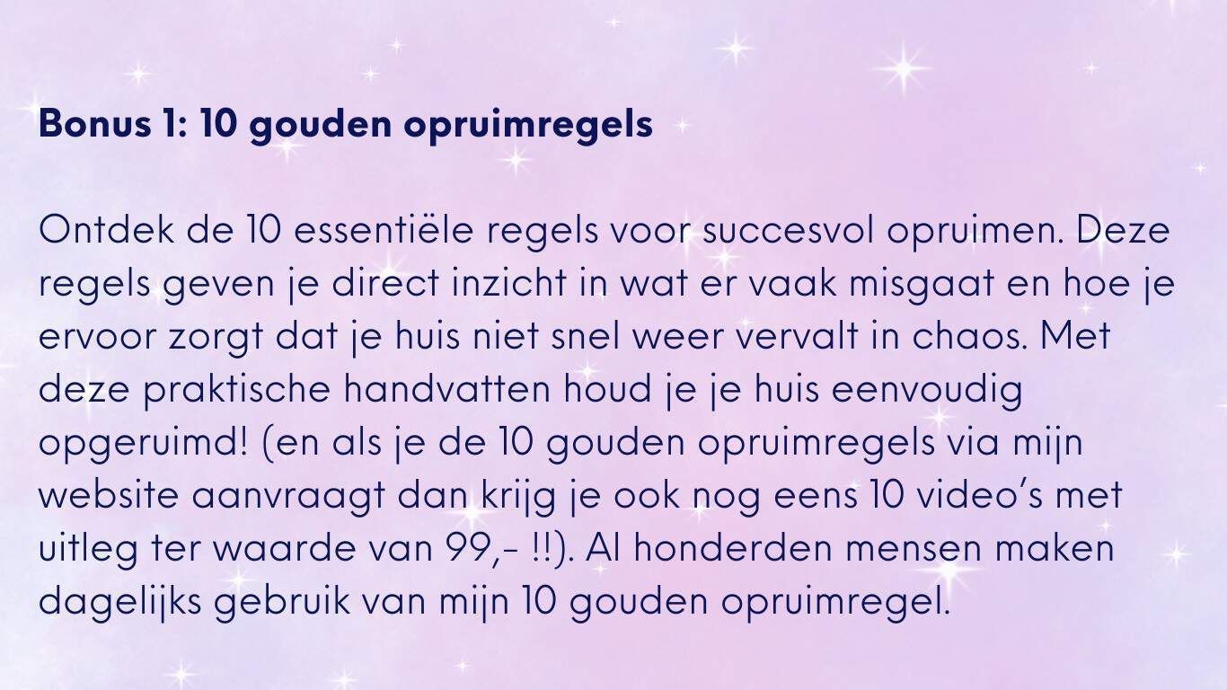 opruimen zonder stress